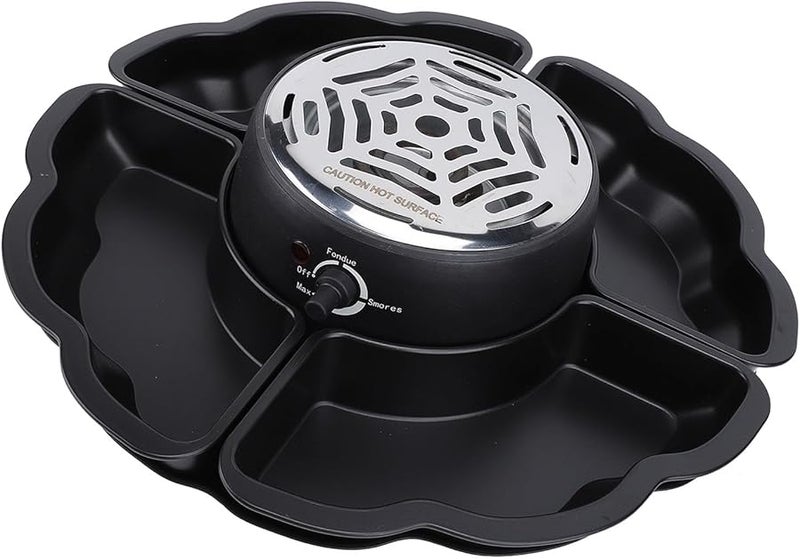 مجموعة الشواء الكهربائية من الفولاذ المقاوم للصدأ 2 في 1 لصنع سمويرز وفوندو الشوكولاتة مع أطباق التقديم - Image 5